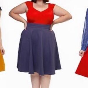 Retrolicious Faux Denim Charolette Skirt